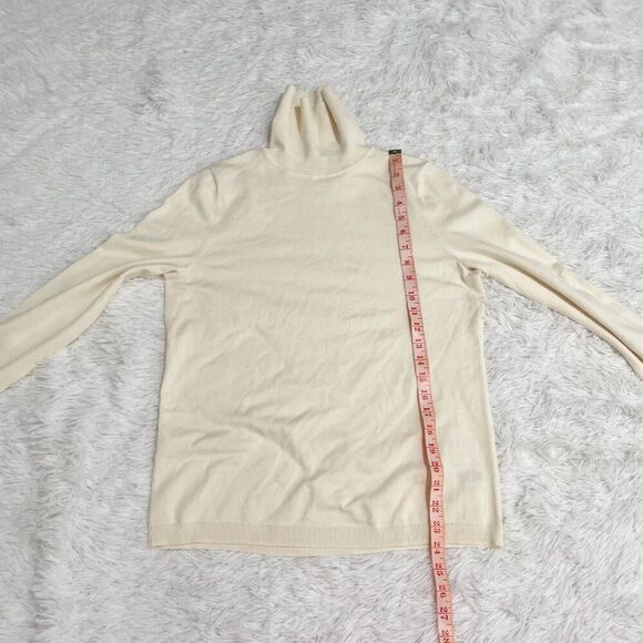 Women Talbots Petite Cotton Blend Turtleneck Sweatshirt in Cream Size Large - Picture 5 of 8